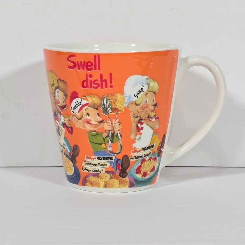 Kelloggs Rice Krispies Coffee Mug Orange Vintage Snap Crackle Pop Retro 2006